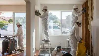 Water damage restoration team serving Simi Valley, CA with emergency cleanup equipment